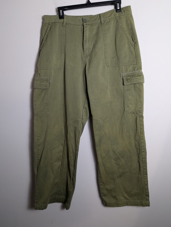 PINK Victoria's Secret Pants - Victoria's Secret Pink Utility Cargo Pants Green Wide Leg Sz L